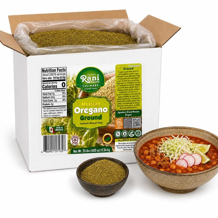 Rani Mexican Oregano Ground (Authentic Mexican Herb) 400oz (25lbs) 11.34kg Bulk Box ~ All Natural | Gluten Free | NON-GMO | Kosher | Vegan | Sodium Free | Product of Mexico