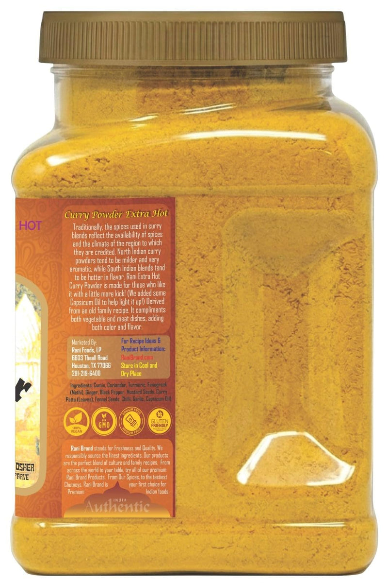 Rani Curry Powder EXTRA HOT Natural 11-Spice Blend 32oz (2lbs) 908g PET Jar ~ Salt Free | Vegan | Gluten Friendly | NON-GMO | Kosher