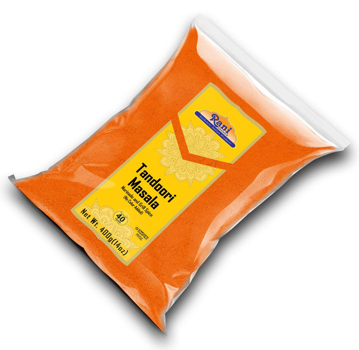 Rani Tandoori Masala (Natural, No Colors Added) 11-Spice Blend 14oz (400g) ~ Salt Free | Vegan | Gluten Friendly | NON-GMO | Kosher