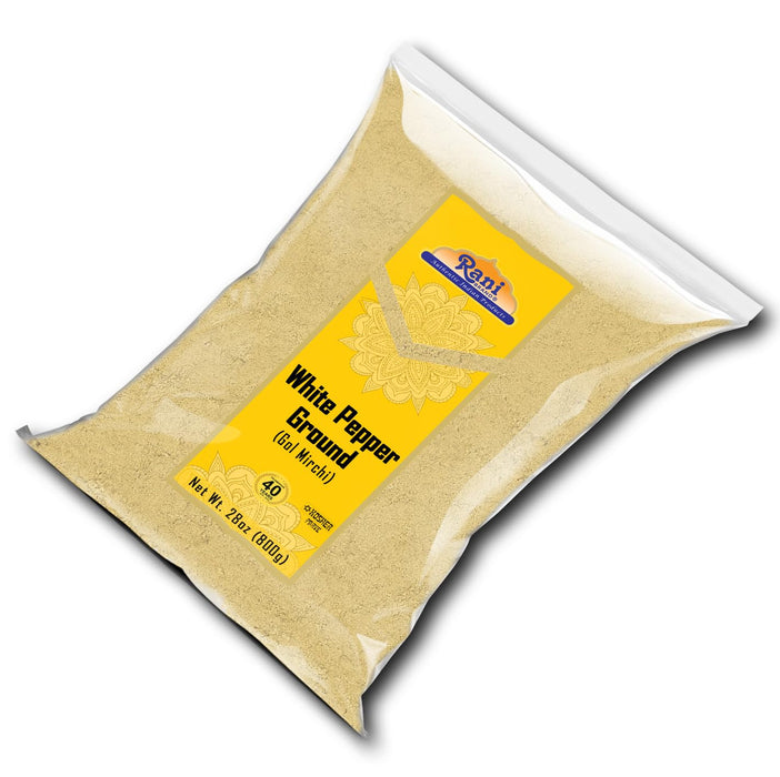 Rani White Pepper (Gol Mirch), Ground Spice 28oz (1.75lbs) 800g ~ All Natural | Vegan | Gluten Friendly | NON-GMO | Kosher | Indian Origin