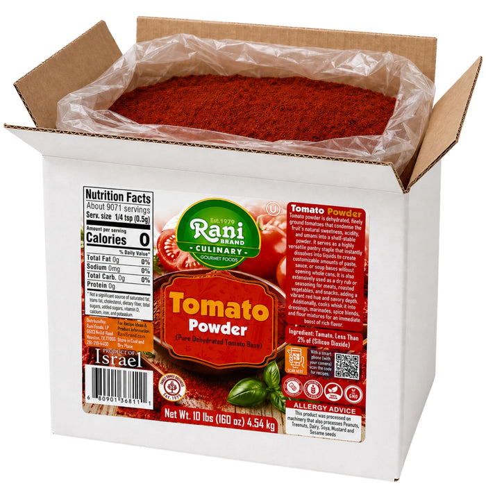 Rani Tomato Powder (Pure Dehydrated Tomato Base) 160oz (10lbs) 4.54kg Bulk Box ~ Gluten Free | NON-GMO | Kosher | Vegan | Sodium Free | Product of Israel