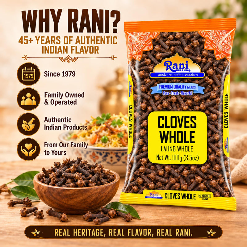Rani Cloves Whole (Laung) 3.5oz (100g) Great for Food, Tea, Pomander Balls and Potpourri, Hand Selected, Spice ~ All Natural | NON-GMO | Kosher | Vegan