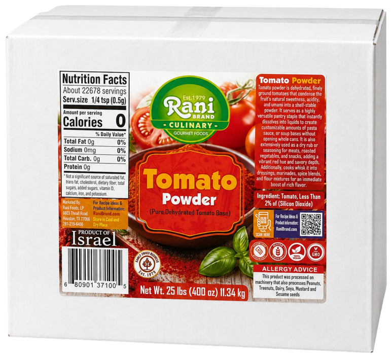Rani Tomato Powder (Pure Dehydrated Tomato Base) 400oz (25lbs) 11.34kg Bulk Box ~ Gluten Free | NON-GMO | Kosher | Vegan | Sodium Free | Product of Israel