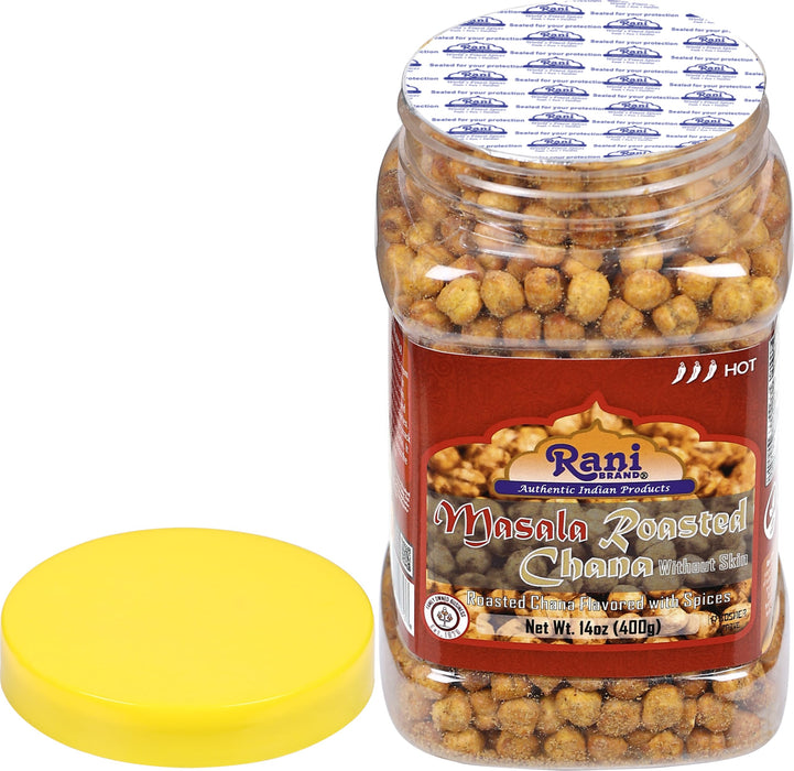 Rani Roasted Chana (Chickpeas) Masala Flavor 14oz (400g) PET Jar ~ All Natural | Vegan | No Preservatives | Gluten Friendly | Kosher | Indian Origin | Great Snack, Ready to Eat | Seasoned with 7 Spices