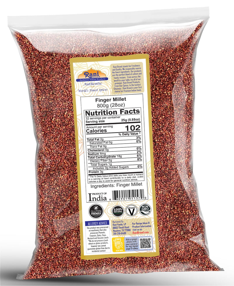 Rani Ragi Finger Millet (Eleusine Coracana) Whole Ancient Grain Seeds~ All Natural | Gluten Free Ingredients | NON-GMO | Vegan | Indian Origin
