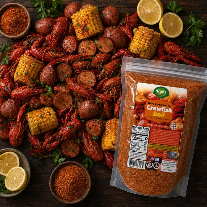 Rani Crawfish Boil (Extra Hot Crawfish, Shrimp & Crab Boil) 32oz (2lbs) 908g ~ Gluten Free | NON-GMO | Kosher | Vegan | Product of USA