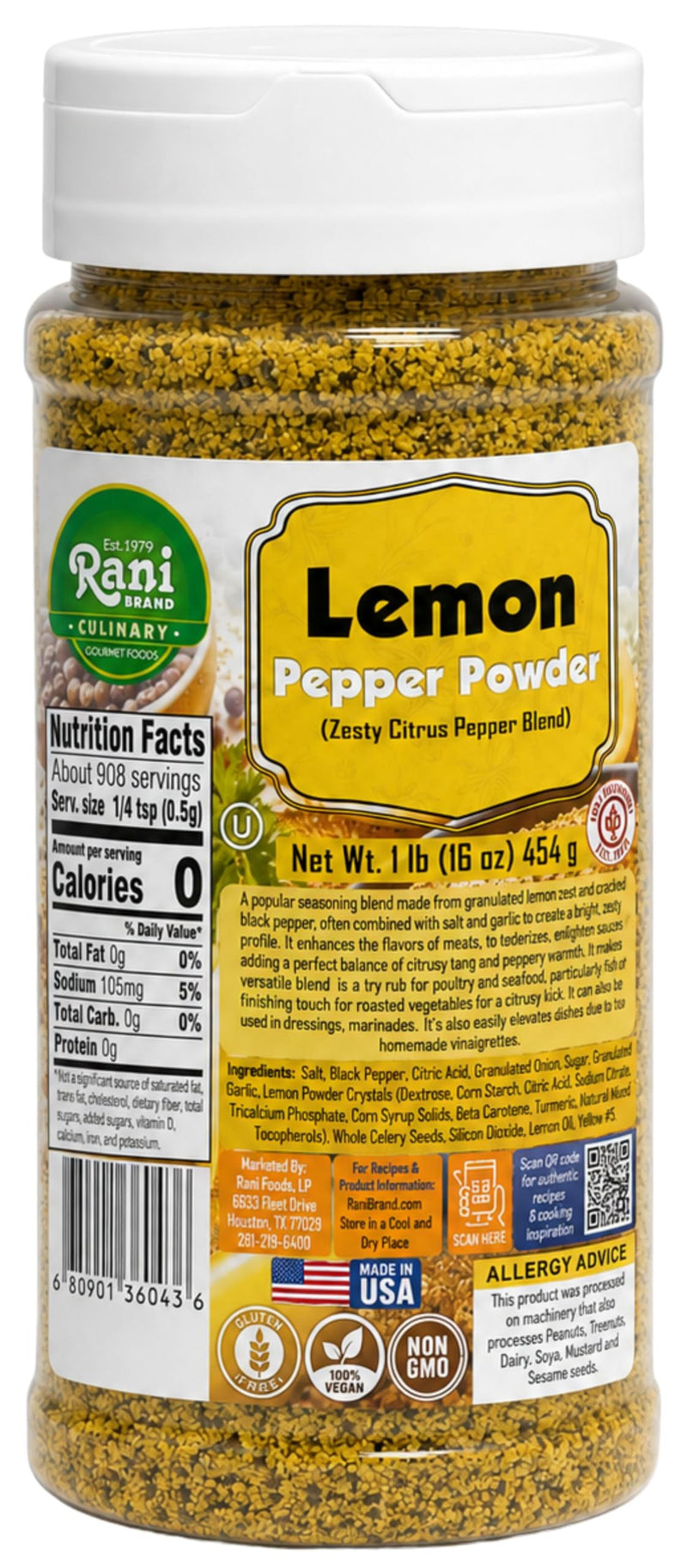 Rani Lemon Pepper Powder 16oz