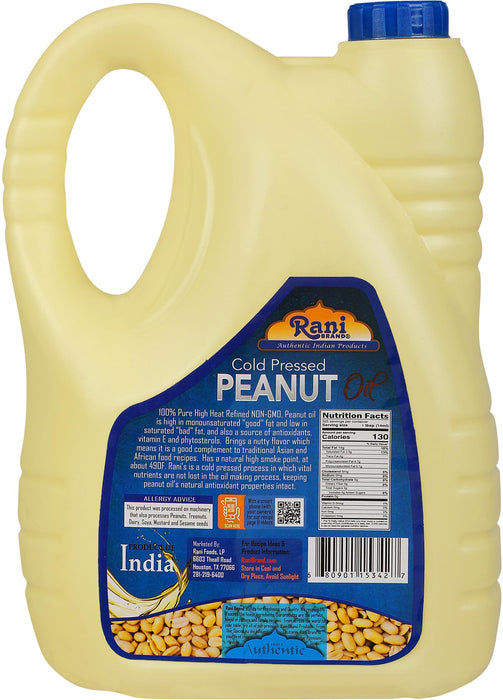 Rani Peanut Oil 169 Ounce (5 Liter) Cold Pressed | 100% Natural | NON-GMO | Kosher | Vegan | Gluten Free