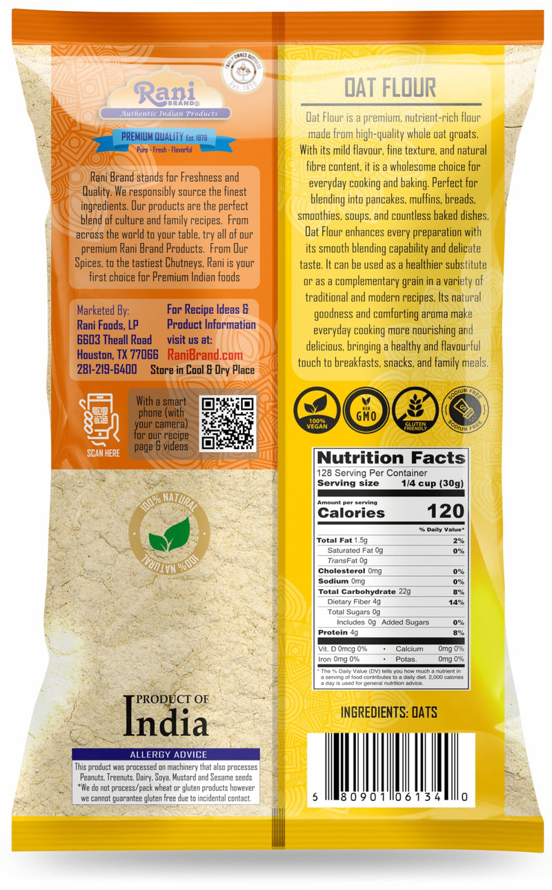 Rani Oat Flour 128oz (8lbs) 3.63kg Bulk ~ All Natural | Gluten Free | NON-GMO | Kosher | Vegan | Product of USA