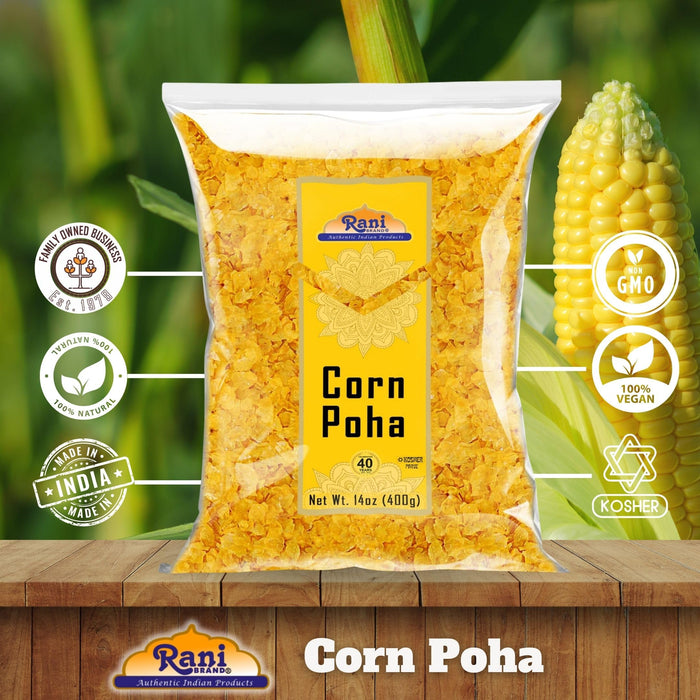 Rani Corn Poha 14oz (400g) ~ All Natural | Gluten Friendly | Vegan | Kosher | Indian Origin