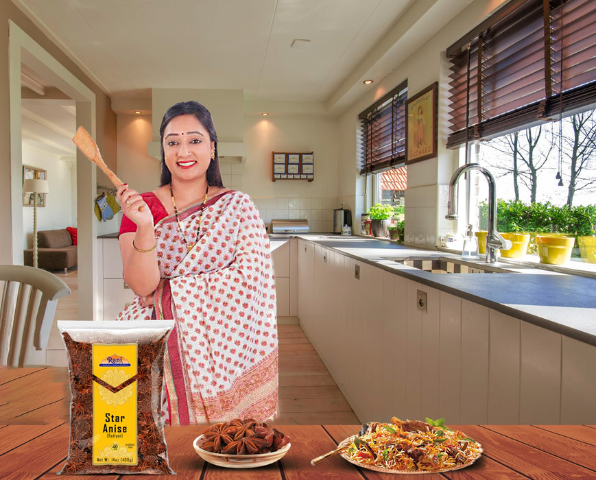 Rani Star Anise Seeds, Whole Pods (Badian Khatai) Spice 14oz (400g) ~ All Natural | Gluten Friendly | NON-GMO | Kosher | Vegan | Indian Origin