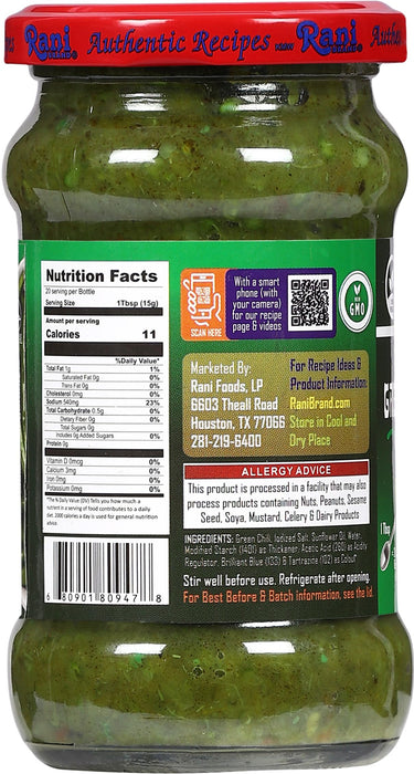 Asian Kitchen Green Chilli Cooking Paste 10.58oz (300g) ~ Vegan | Glass Jar | Gluten Free | NON-GMO | No Colors | Indian Origin