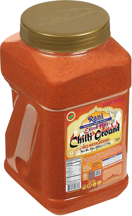 Rani Extra Hot Chilli Powder Indian Spice 80oz (5lbs) 2.27kg Bulk PET Jar~ All Natural | Salt-Free | Vegan | No Colors | Gluten Friendly | Kosher | NON-GMO