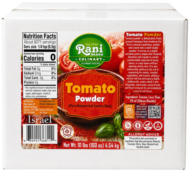Rani Tomato Powder (Pure Dehydrated Tomato Base) 160oz (10lbs) 4.54kg Bulk Box ~ Gluten Free | NON-GMO | Kosher | Vegan | Sodium Free | Product of Israel