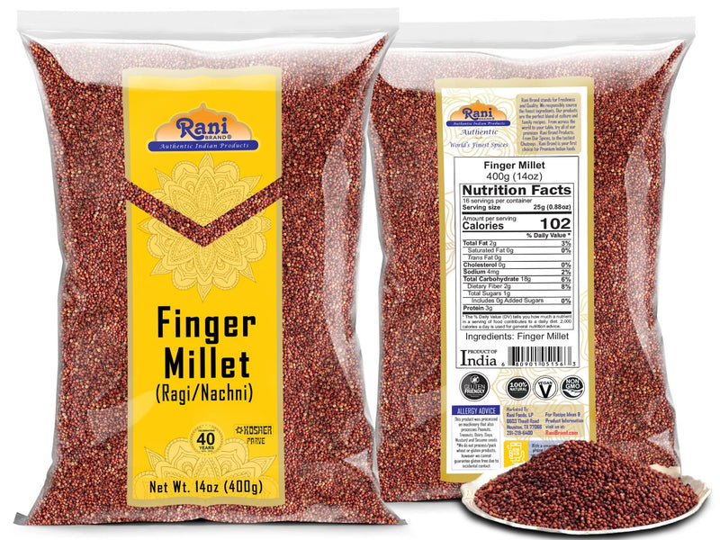 Rani Ragi Finger Millet (Eleusine Coracana) Whole Ancient Grain Seeds~ All Natural | Gluten Free Ingredients | NON-GMO | Vegan | Indian Origin