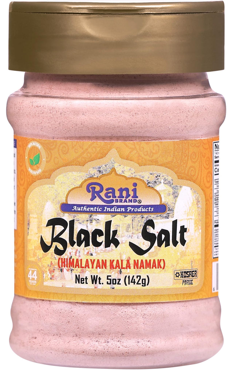 Rani Black Salt Powder (Kala Namak) Mineral 5oz (142g) PET Jar, Pack of 12 ~ Unrefined, Pure and Natural | Vegan | Gluten Friendly | Non-GMO | Kosher | Indian Origin | Perfect for Tofu Scramble