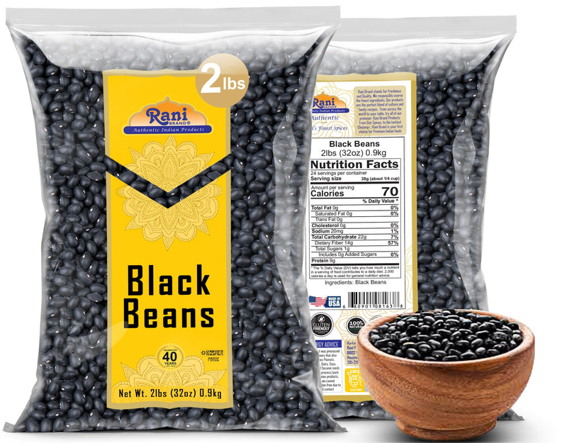 Rani Black Beans (Turtle Beans) 32oz (2lbs) 908g ~ All Natural | Vegan | Gluten Friendly | NON-GMO | Kosher | Product of USA