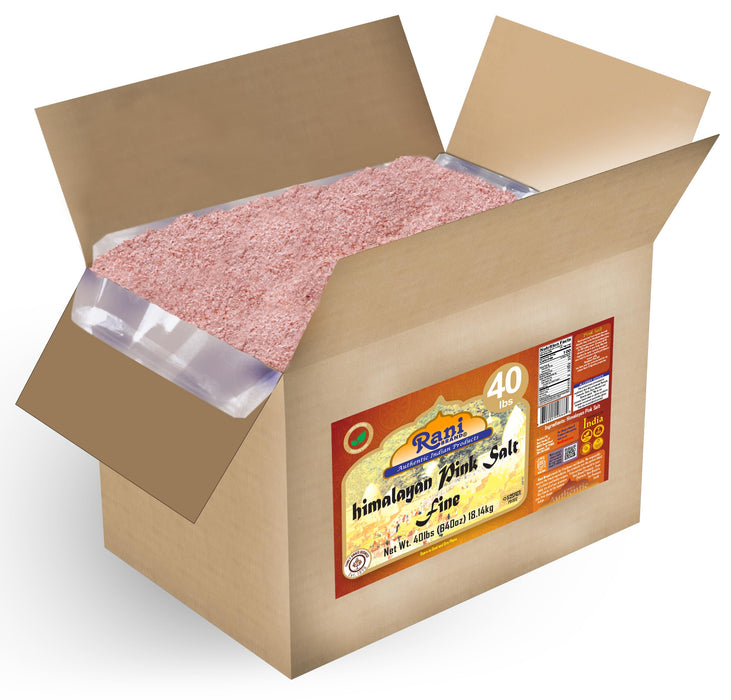 Rani Himalayan Pink Salt Powder (84 Essential Trace Minerals) 640oz (40lbs) 18.14kg Bulk Box ~ All Natural | Vegan | Gluten Friendly | NON-GMO | Indian Origin