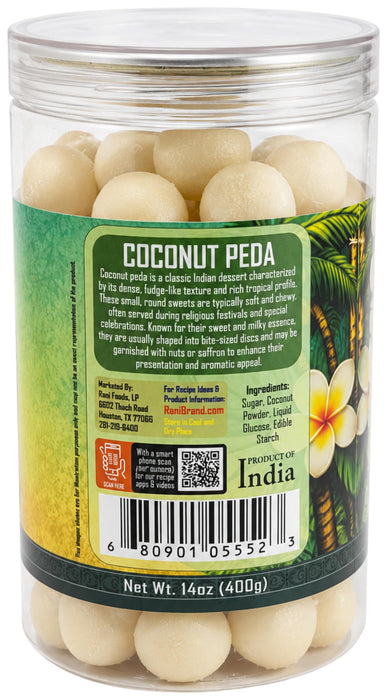 Rani Coconut Peda 14oz (400g) Traditional Indian Sweets, Ready to eat ~ All Natural | Vegan | Gluten Friendly | Non-GMO | Kosher | Indian Origin
