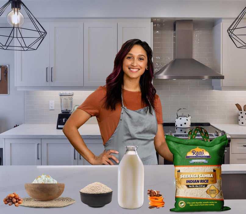 Rani Seeraga Samba Indian Rice 64oz (4lbs) 1.81kg Cloth Bag ~ All Natural | Gluten Friendly | Vegan | Kosher | Export Quality | Indian Origin