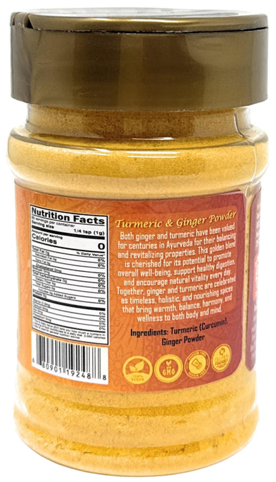Rani Turmeric (Haldi) Root Powder (High Curcumin Content) with Ginger (Adarak) Powder 3oz (85g) PET Jar ~ All Natural | Vegan | Gluten Friendly | NON-GMO | Kosher | Indian Origin
