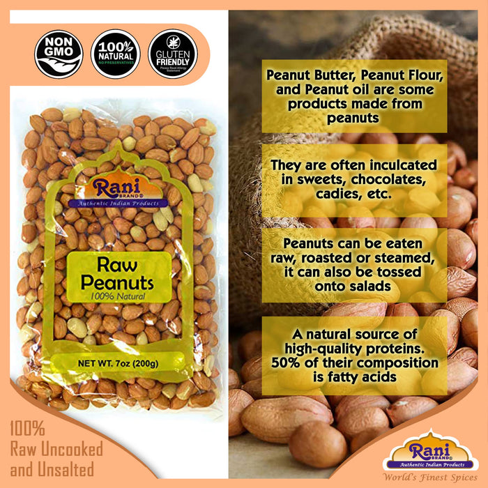 Rani Peanuts, Raw Whole With Skin (uncooked, unsalted) ~ All Natural | Fresh Product of USA ~ Spanish Grade Groundnut / Redskin {9 Sizes Available}