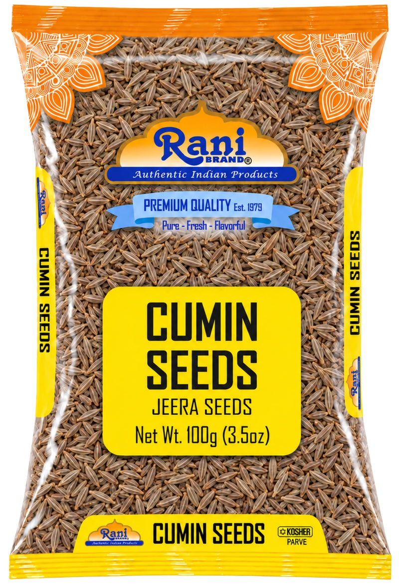 Rani Cumin Seeds Whole (Jeera) Spice 3.5oz (100g) ~ All Natural | Gluten Friendly | NON-GMO | Kosher | Vegan | Indian Origin