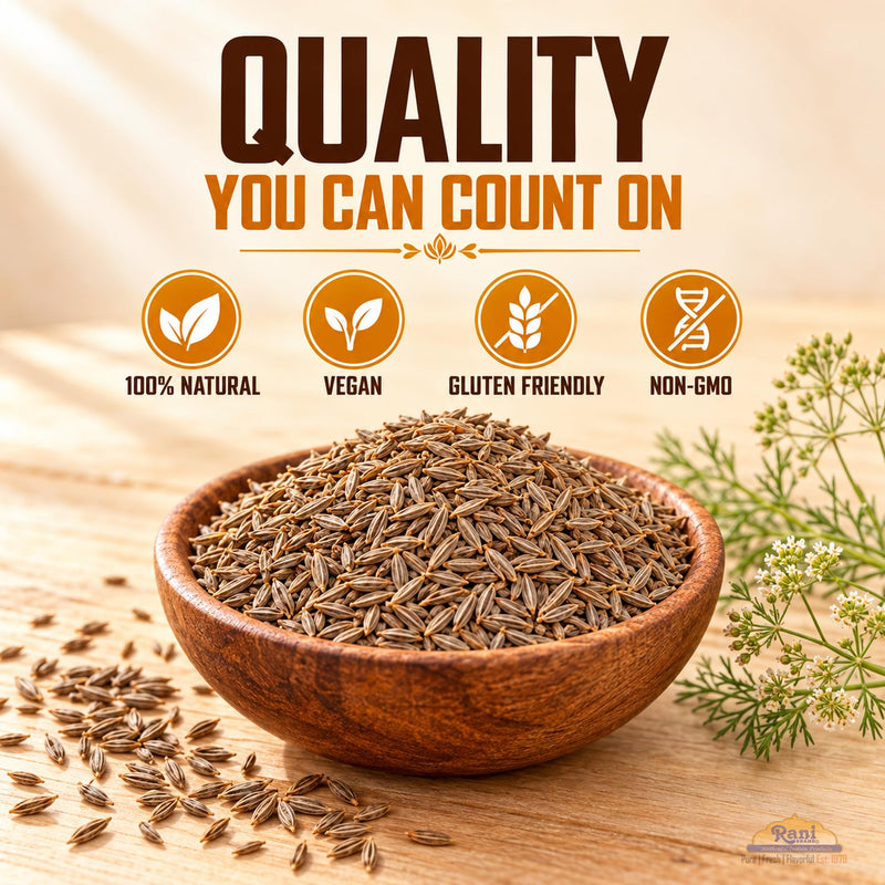 Rani Cumin Seeds Whole (Jeera) Spice 3.5oz (100g) ~ All Natural | Gluten Friendly | NON-GMO | Kosher | Vegan | Indian Origin