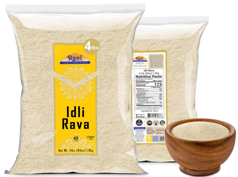 Rani Idly Rava (Parboiled Cream of Rice) 4lbs (64oz) 4 Pound ~ All Natural | Vegan | Gluten Friendly | NON-GMO | Indian Origin