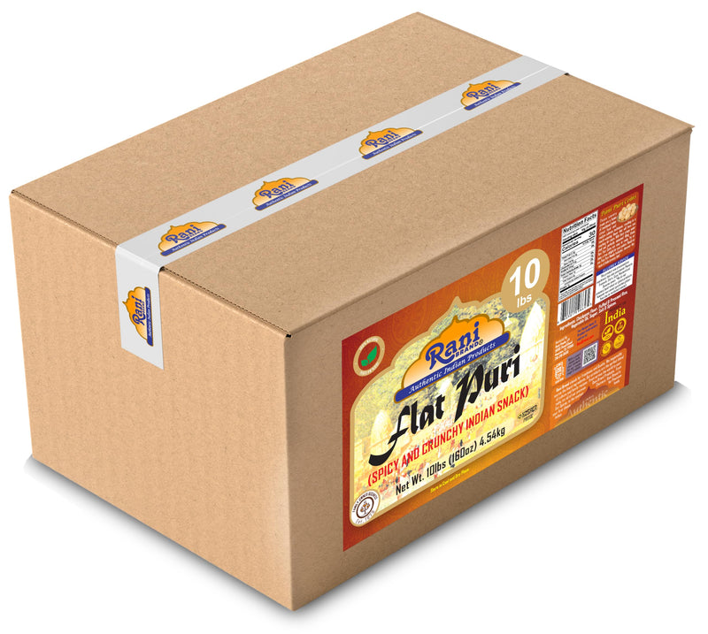Rani Pani Puri Coins 160oz (10lbs) 4.54kg 1650-1660 Coins Bulk Box ~ Uncooked, Microwaveable wheat and Semolina Coins ~ All Natural | Vegan | NON-GMO | Kosher | Indian Origin