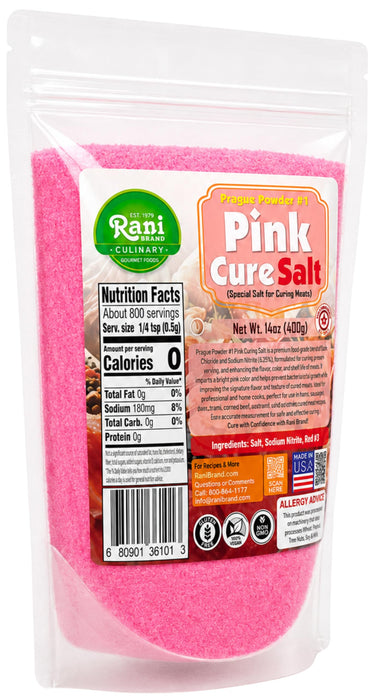 Rani Pink Cure Salt (Special Salt for Curing Meats) 14oz (400g) ~ Gluten Free | NON-GMO | Kosher | Vegan | Product of USA