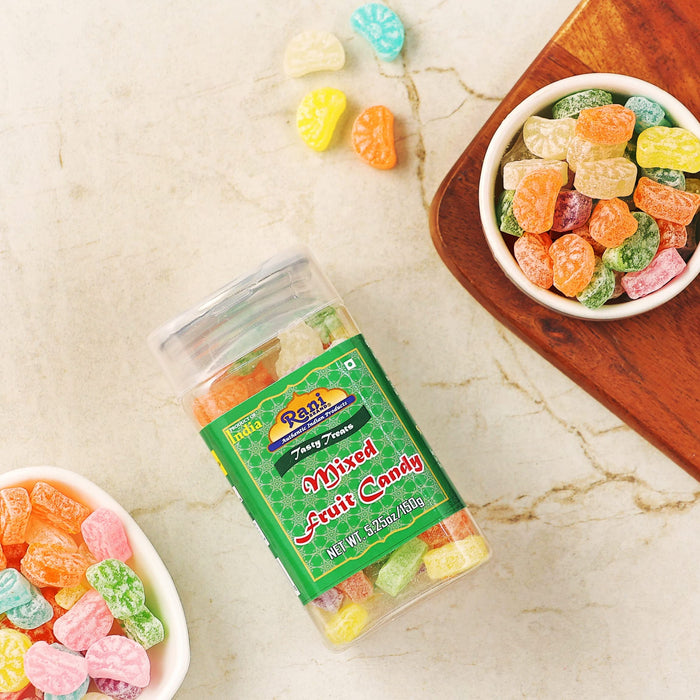 Rani Mixed Fruit Candy 5.25oz (150g) Vacuum Sealed, Easy Open Top, Resealable Container ~ Indian Tasty Treats | Vegan | Gluten Friendly | NON-GMO | Indian Origin