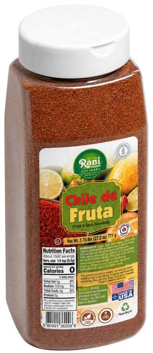Rani Chile de Fruta (Fruity & Spicy Seasoning) 27.2oz (1.70lbs) 771g PET Jar ~ Gluten Free | NON-GMO | Kosher | Vegan | Sodium Free | Product of USA