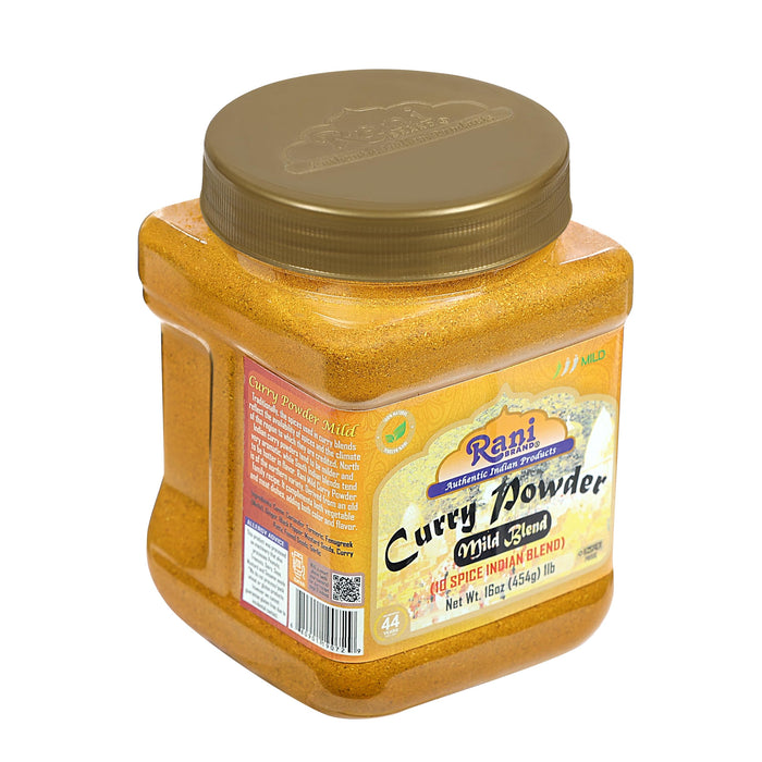 Rani Curry Powder Mild (10-Spice Authentic Indian Blend) 16oz (1lb) 454g PET Jar ~ All Natural | Salt-Free | NO Chili or Peppers | Vegan | Kosher | No Colors