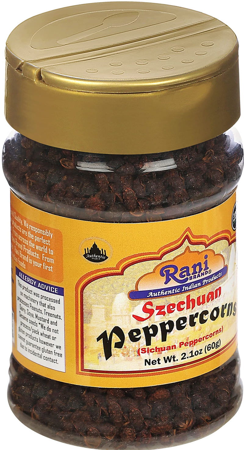 Rani Szechuan Peppercorns (Sichuan Peppercorns) 2.1oz (60g) PET Jar ~ All Natural | Gluten Friendly | Non-GMO | Perfect size for Grinders!