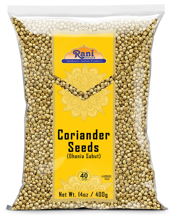 Rani Coriander (Dhania) Seeds Whole, Indian Spice 14oz (400g) ~ All Natural ~ Gluten Friendly | NON-GMO | Kosher | Vegan | Indian Origin