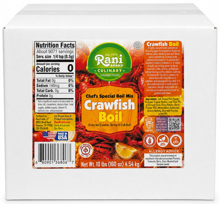 Rani Crawfish Boil (Extra Hot Crawfish, Shrimp & Crab Boil) 160oz (10lbs) 4.54kg Bulk Box ~ Gluten Free | NON-GMO | Kosher | Vegan | Product of USA