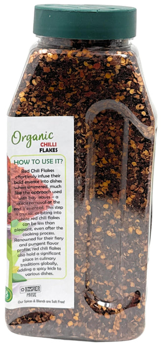 Rani Organic Chilli Flakes 14oz (400g) PET Jar ~ All Natural, No Color added | Gluten Friendly | Vegan | NON-GMO | Kosher | No Salt or fillers | USDA Certified Organic