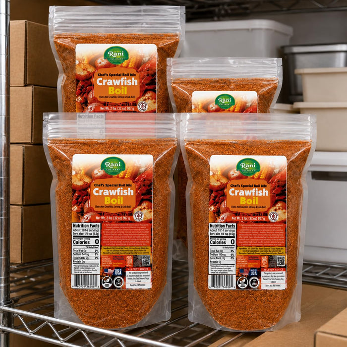 Rani Crawfish Boil (Extra Hot Crawfish, Shrimp & Crab Boil) 32oz (2lbs) 908g ~ Gluten Free | NON-GMO | Kosher | Vegan | Product of USA