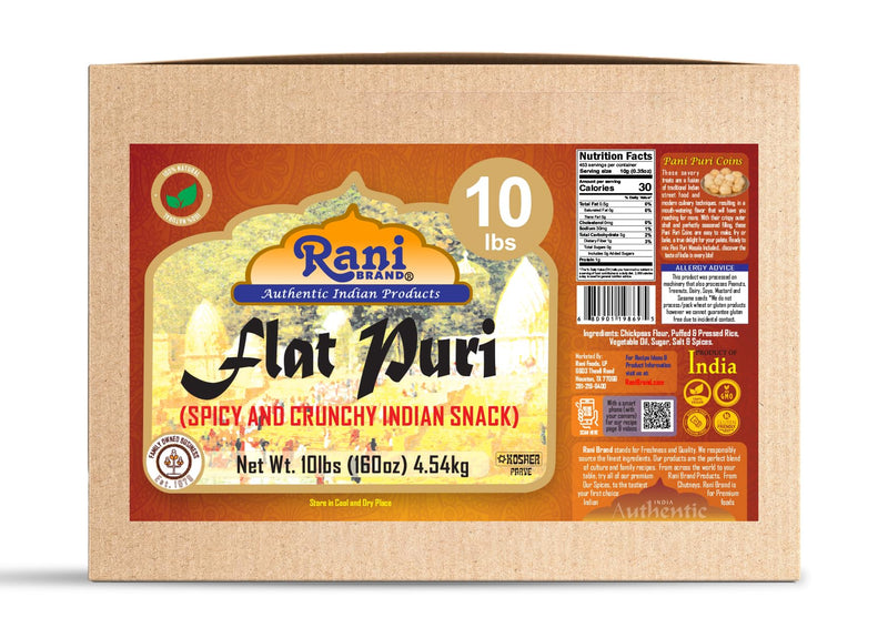 Rani Pani Puri Coins 160oz (10lbs) 4.54kg 1650-1660 Coins Bulk Box ~ Uncooked, Microwaveable wheat and Semolina Coins ~ All Natural | Vegan | NON-GMO | Kosher | Indian Origin