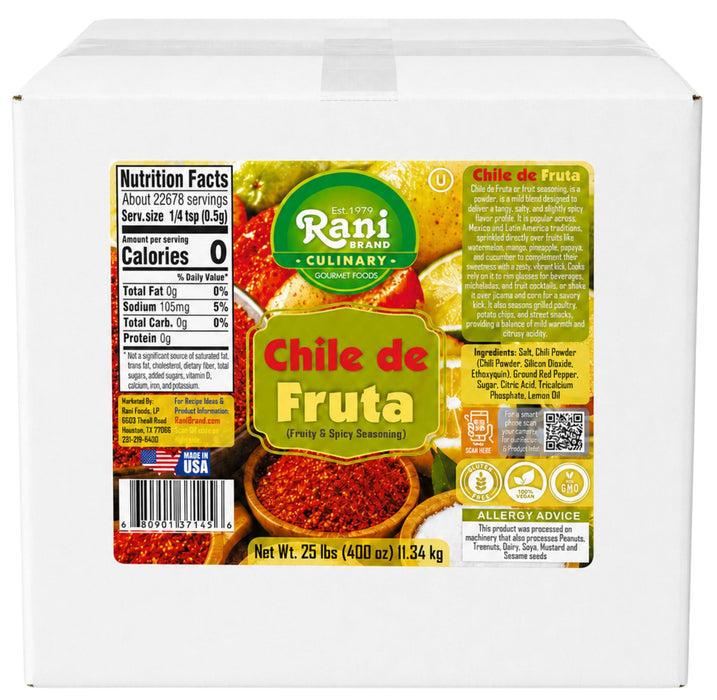 Rani Chile de Fruta (Fruity & Spicy Seasoning) 400oz (25lbs) 11.34kg Bulk Box ~ Gluten Free | NON-GMO | Kosher | Vegan | Sodium Free | Product of USA