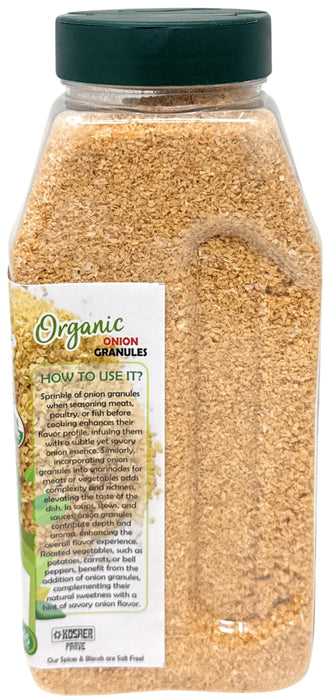 Rani Organic Granulated Onion (Pyaaz Granules) 16oz (1lb) 454g PET Jar ~ All Natural | Gluten Friendly | Vegan | NON-GMO | Kosher | No Salt or fillers | Indian Origin | USDA Certified Organic