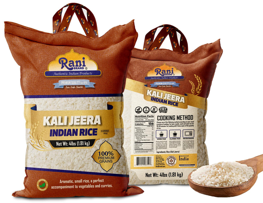 Rani Kali Jeera Indian Rice 64oz (4lbs) 1.81kg Cloth Bag ~ All Natural | Gluten Friendly | Vegan | Kosher | Export Quality | Indian Origin