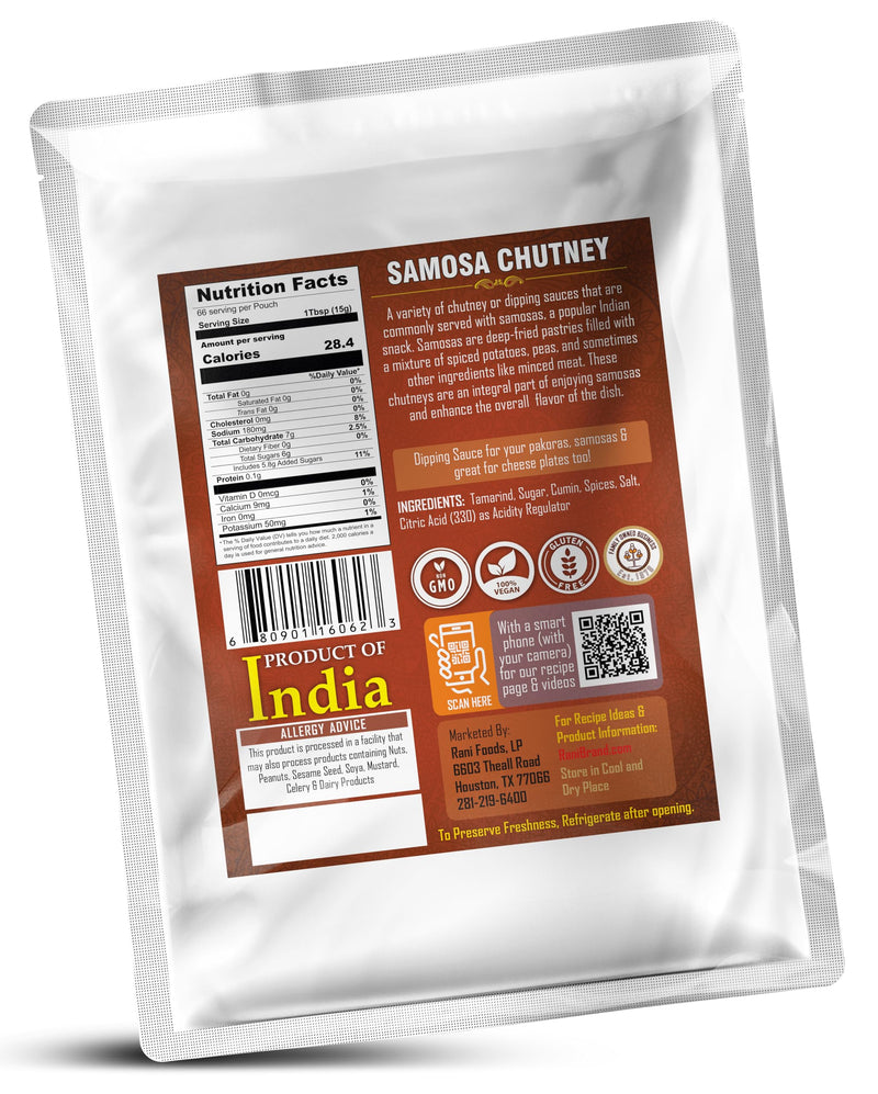 Rani Samosa Chutney (Sweet, Sour & Spicy Dipping Sauce) 35oz (2.2lbs) 1kg Bulk, Ready to eat, Vegan ~ Gluten Free | NON-GMO | No Colors | Indian Origin