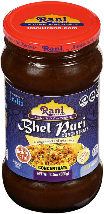 Rani Bhel Puri Concentrate (Sweet & Spicy Sauce) 10.5oz (300g) Glass Jar, Ready to Eat ~ Vegan | Gluten Free | NON-GMO | Kosher | No Colors | Indian Origin