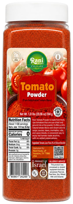 Rani Tomato Powder (Pure Dehydrated Tomato Base) 20.96oz (1.31lbs) 594g ~ Gluten Free | NON-GMO | Kosher | Vegan | Sodium Free | Product of Israel