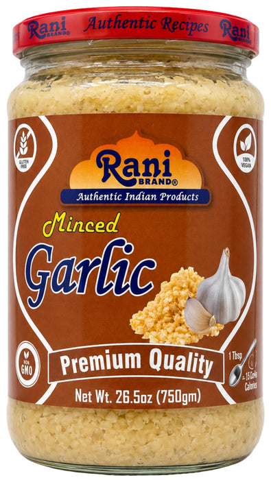 Minced Garlic Cooking Paste 26.5oz (750g) Glass Jar - Rani Brand Authentic Indian Products