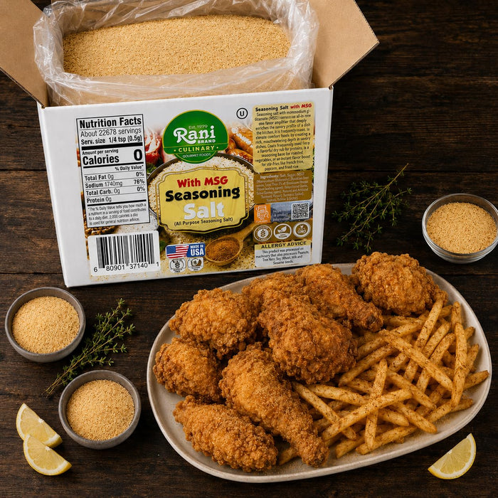 Rani Seasoning Salt with MSG (All Purpose Seasoning Salt) 400oz (25lbs) 11.34kg Bulk Box ~ Gluten Free | NON-GMO | Kosher | Vegan | Sodium Free | Product of USA