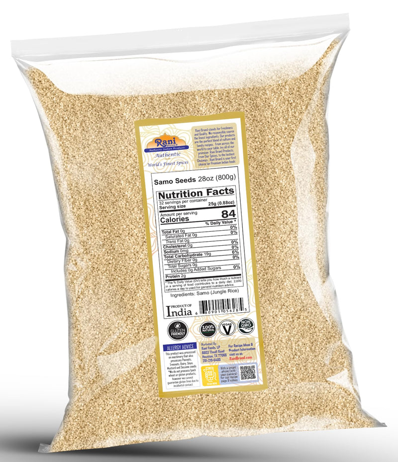 Rani Samo Seeds Whole 28oz (800g) Bulk ~ Japanese barnyard millet / Jungle Rice/Moriyo/ Samak Rice Echinochloa frumentacea ~ All Natural | Vegan | Gluten Friendly | Kosher | NON-GMO | Indian Origin