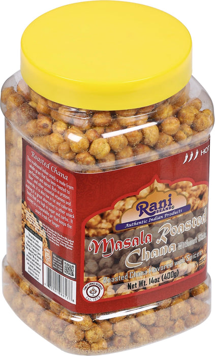 Rani Roasted Chana (Chickpeas) Masala Flavor 14oz (400g) PET Jar ~ All Natural | Vegan | No Preservatives | Gluten Friendly | Kosher | Indian Origin | Great Snack, Ready to Eat | Seasoned with 7 Spices